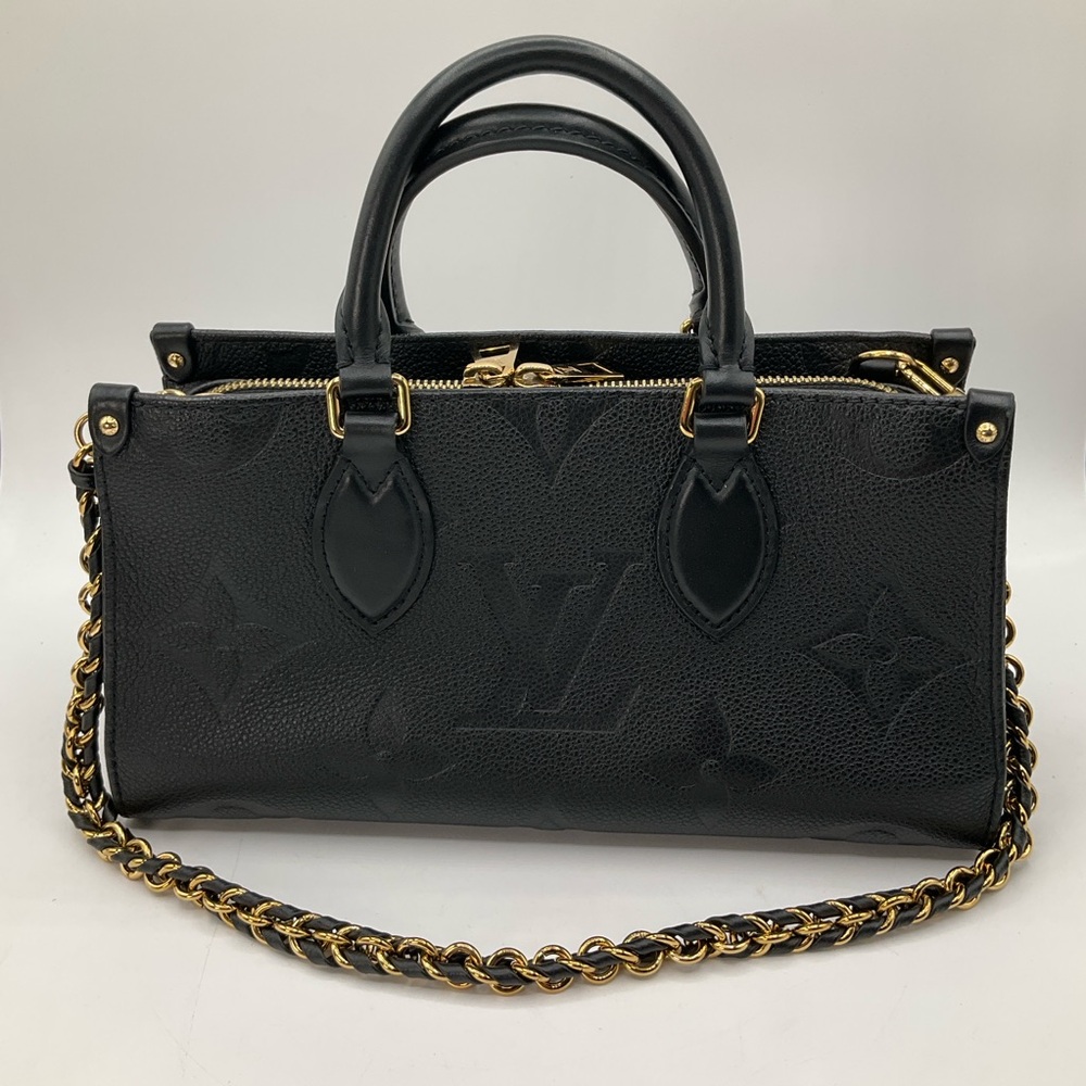Louis Vuitton On The Go East West Monogram Black Leather Tote Bag Purse - Picture 2 of 14